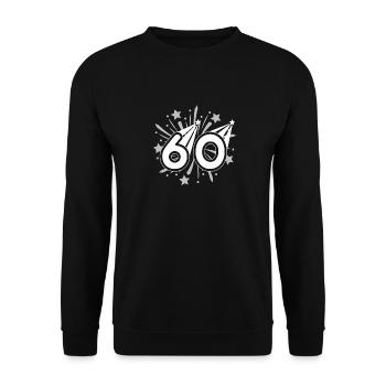 60 Jahre alt 60. Geburtstag Party Nummer 60 - Unisex Pullover - Schwarz - Vorne - Alina (178cm) & Michal (187cm)