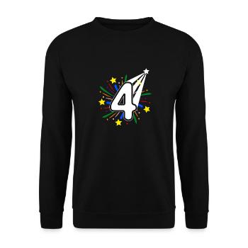 4 years old 4th birthday party number 4 - Unisex Sweatshirt - black - Front - Alina (178cm) & Michal (187cm)