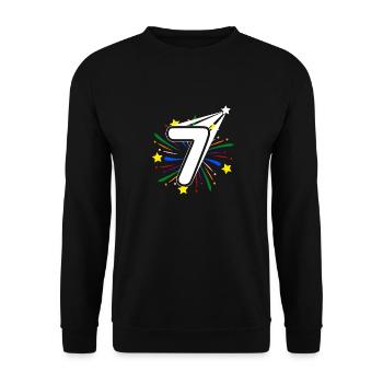 7 ans 7ème anniversaire fête numéro 7 - Sweat-shirt Unisexe - noir - Devant - Alina (178cm) & Michal (187cm)