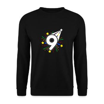 9 years old 9th birthday party number 9 - Unisex Sweatshirt - black - Front - Alina (178cm) & Michal (187cm)