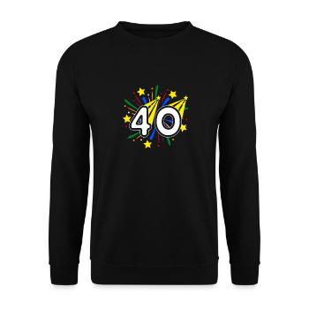 40 Jahre alt 40. Geburtstag Party Nummer 40 - Unisex Pullover - Schwarz - Vorne - Alina (178cm) & Michal (187cm)
