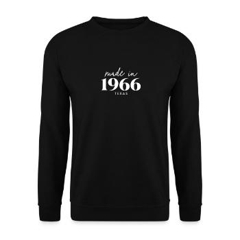 Made 1966 in Texas. Cute Birthday Party - Unisex Pullover - Schwarz - Vorne - Alina (178cm) & Michal (187cm)
