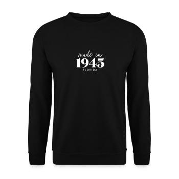 Fabriqué en 1945 en Floride. Fête d’anniversaire mignonne - Sweat-shirt Unisexe - noir - Devant - Alina (178cm) & Michal (187cm)