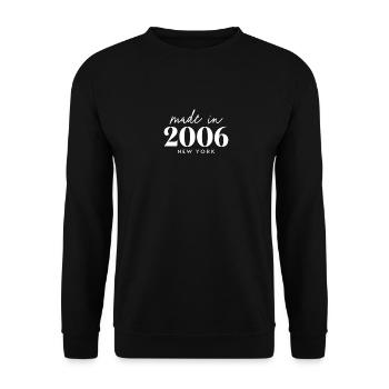 Made 2006 in New York. Cute Birthday Party - Unisex Sweatshirt - black - Front - Alina (178cm) & Michal (187cm)