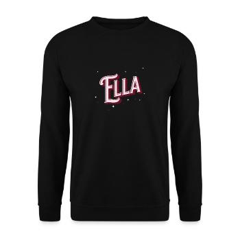 Ella Namen personalisiert - Unisex Pullover - Schwarz - Vorne - Alina (178cm) & Michal (187cm)