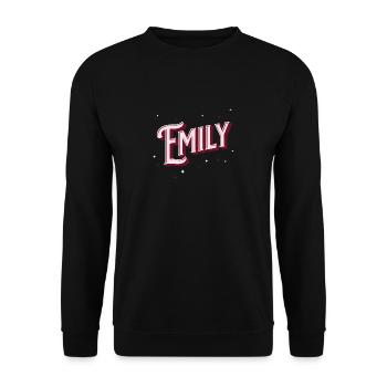 Emily names personalized - Unisex Sweatshirt - black - Front - Alina (178cm) & Michal (187cm)