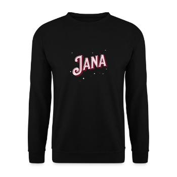 Jana Namen personalisiert - Unisex Pullover - Schwarz - Vorne - Alina (178cm) & Michal (187cm)