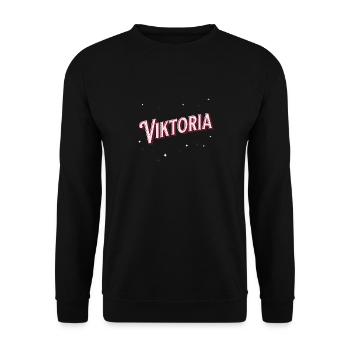 Victoria Name Personalized - Unisex Sweatshirt - black - Front - Alina (178cm) & Michal (187cm)
