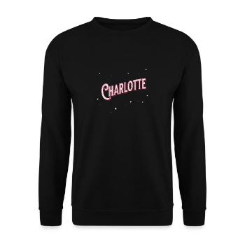 Charlotte names personalized - Unisex Sweatshirt - black - Front - Alina (178cm) & Michal (187cm)