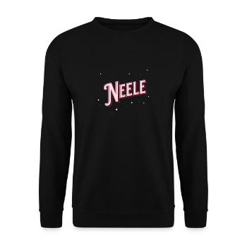Neele Namen personalisiert - Unisex Pullover - Schwarz - Vorne - Alina (178cm) & Michal (187cm)