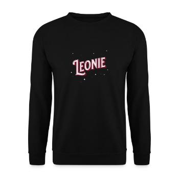 Leonie name personalized - Unisex Sweatshirt - black - Front - Alina (178cm) & Michal (187cm)