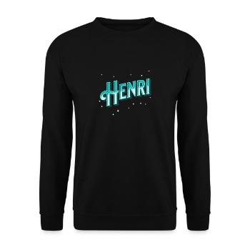 Noms Henri personnalisés - Sweat-shirt Unisexe - noir - Devant - Alina (178cm) & Michal (187cm)