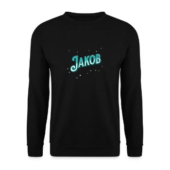 Jakob name personalized - Unisex Sweatshirt - black - Front - Alina (178cm) & Michal (187cm)