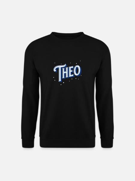 Theo Namen personalisiert - Unisex Pullover - Schwarz