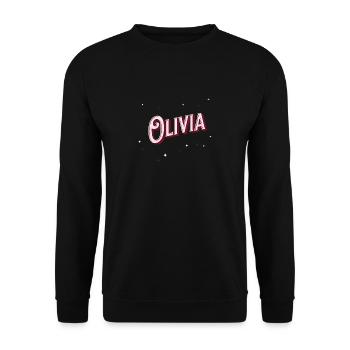 Olivia name personalized - Unisex Sweatshirt - black - Front - Alina (178cm) & Michal (187cm)