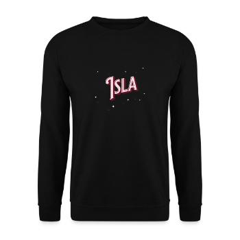Isla name personalized - Unisex Sweatshirt - black - Front - Alina (178cm) & Michal (187cm)