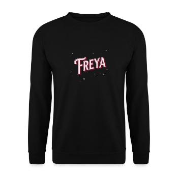 Freya name personalized - Unisex Sweatshirt - black - Front - Alina (178cm) & Michal (187cm)