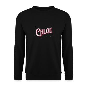 Chloe Namen personalisiert - Unisex Pullover - Schwarz - Vorne - Alina (178cm) & Michal (187cm)