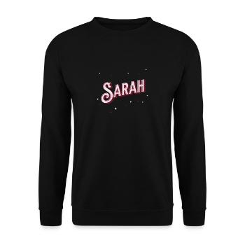 Sarah names personalized - Unisex Sweatshirt - black - Front - Alina (178cm) & Michal (187cm)