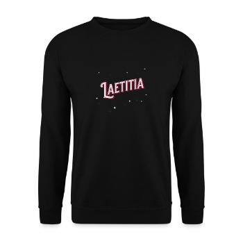 Nom Laetitia personnalisé - Sweat-shirt Unisexe - noir - Devant - Alina (178cm) & Michal (187cm)