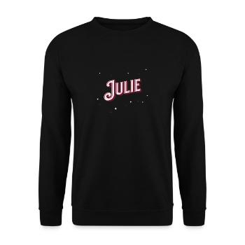 Nom de Julie personnalisé - Sweat-shirt Unisexe - noir - Devant - Alina (178cm) & Michal (187cm)