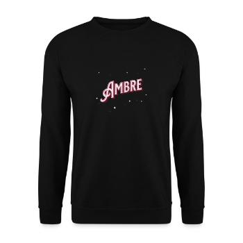 Noms Ambre personnalisés - Sweat-shirt Unisexe - noir - Devant - Alina (178cm) & Michal (187cm)