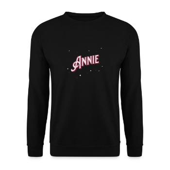 Annie Namen personalisiert - Unisex Pullover - Schwarz - Vorne - Alina (178cm) & Michal (187cm)