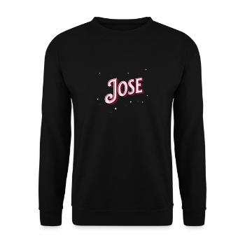 Jose Namen personalisiert - Unisex Pullover - Schwarz - Vorne - Alina (178cm) & Michal (187cm)