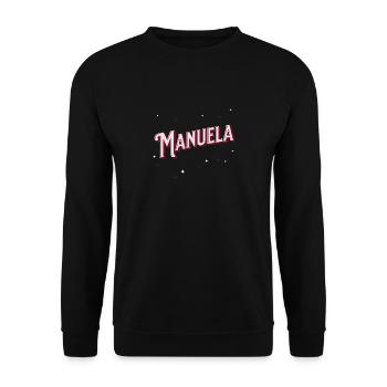 Manuela name personalized - Unisex Sweatshirt - black - Front - Alina (178cm) & Michal (187cm)
