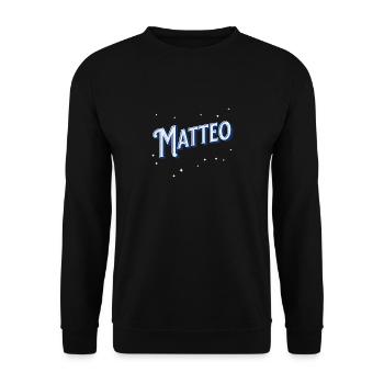 Nom de Matteo personnalisé - Sweat-shirt Unisexe - noir - Devant - Alina (178cm) & Michal (187cm)