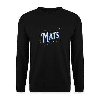 Mats Namen personalisiert - Unisex Pullover - Schwarz - Vorne - Alina (178cm) & Michal (187cm)