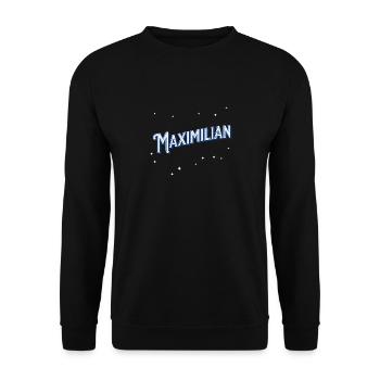 Maximilian name personalized - Unisex Sweatshirt - black - Front - Alina (178cm) & Michal (187cm)