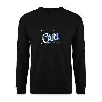 Carl Namen personalisiert - Unisex Pullover - Schwarz - Vorne - Alina (178cm) & Michal (187cm)