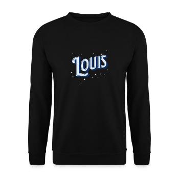 Louis name personalized - Unisex Sweatshirt - black - Front - Alina (178cm) & Michal (187cm)