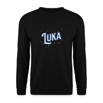 Luka name personalized - Unisex Sweatshirt - black - Front - Alina (178cm) & Michal (187cm)