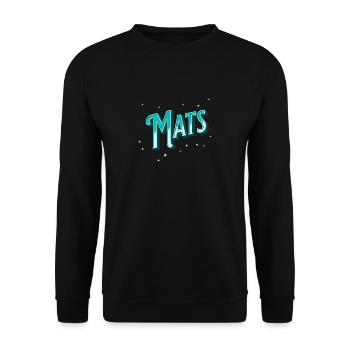 Mats Namen personalisiert - Unisex Pullover - Schwarz - Vorne - Alina (178cm) & Michal (187cm)