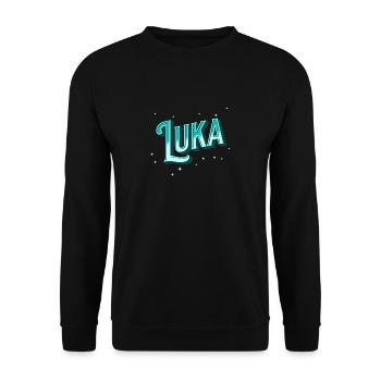 Luka name personalized - Unisex Sweatshirt - black - Front - Alina (178cm) & Michal (187cm)