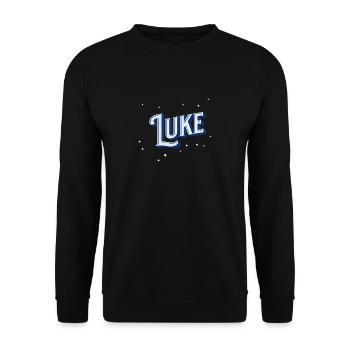 Luke name personalized - Unisex Sweatshirt - black - Front - Alina (178cm) & Michal (187cm)