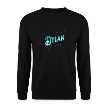 Dylan Namen personalisiert - Unisex Pullover - Schwarz - Vorne - Alina (178cm) & Michal (187cm)
