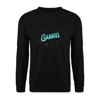 Gabriel name personalized - Unisex Sweatshirt - black - Front - Alina (178cm) & Michal (187cm)