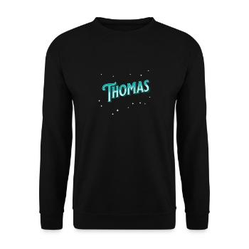 Thomas names personalized - Unisex Sweatshirt - black - Front - Alina (178cm) & Michal (187cm)
