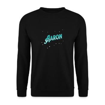 Aaron name personalized - Unisex Sweatshirt - black - Front - Alina (178cm) & Michal (187cm)