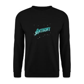 Anthony Namen personalisiert - Unisex Pullover - Schwarz - Vorne - Alina (178cm) & Michal (187cm)