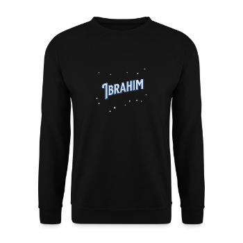 Ibrahim name personalized - Unisex Sweatshirt - black - Front - Alina (178cm) & Michal (187cm)