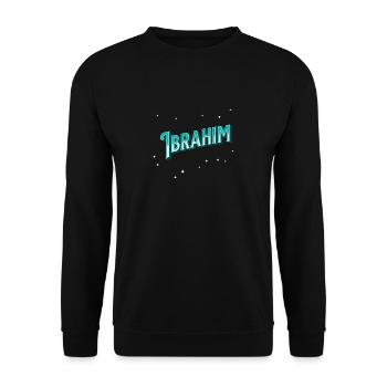 Ibrahim name personalized - Unisex Sweatshirt - black - Front - Alina (178cm) & Michal (187cm)