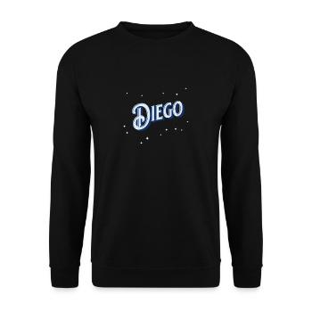 Diego Namen personalisiert - Unisex Pullover - Schwarz - Vorne - Alina (178cm) & Michal (187cm)