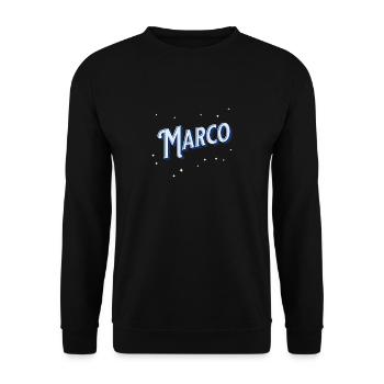 Marco name personalized - Unisex Sweatshirt - black - Front - Alina (178cm) & Michal (187cm)