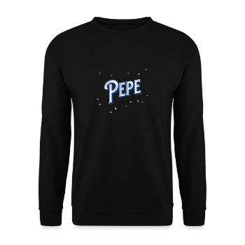 Pepe Namen personalisiert - Unisex Pullover - Schwarz - Vorne - Alina (178cm) & Michal (187cm)