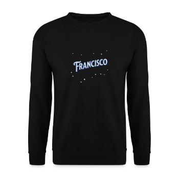 Francisco name personalized - Unisex Sweatshirt - black - Front - Alina (178cm) & Michal (187cm)