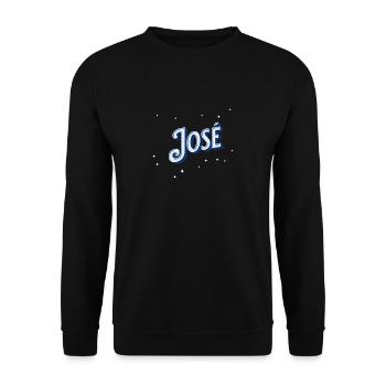 Jose Namen personalisiert - Unisex Pullover - Schwarz - Vorne - Alina (178cm) & Michal (187cm)